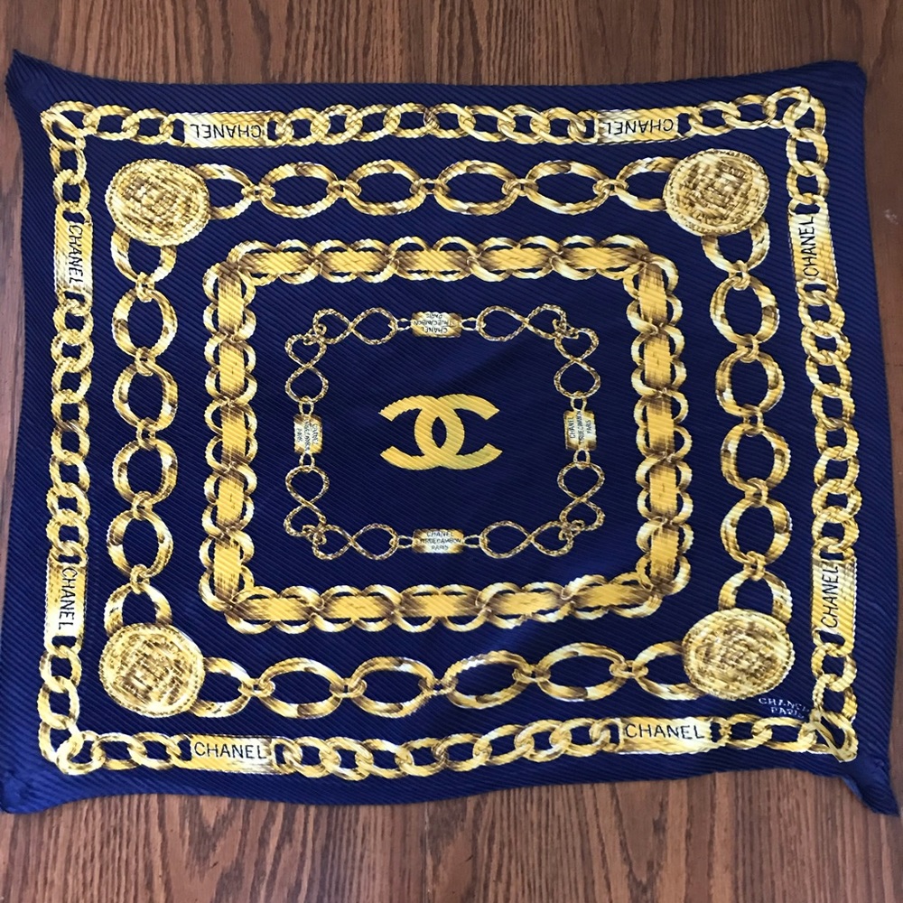 •SOLD•CHANEL Vintage Rue Cambon Silk Scarf